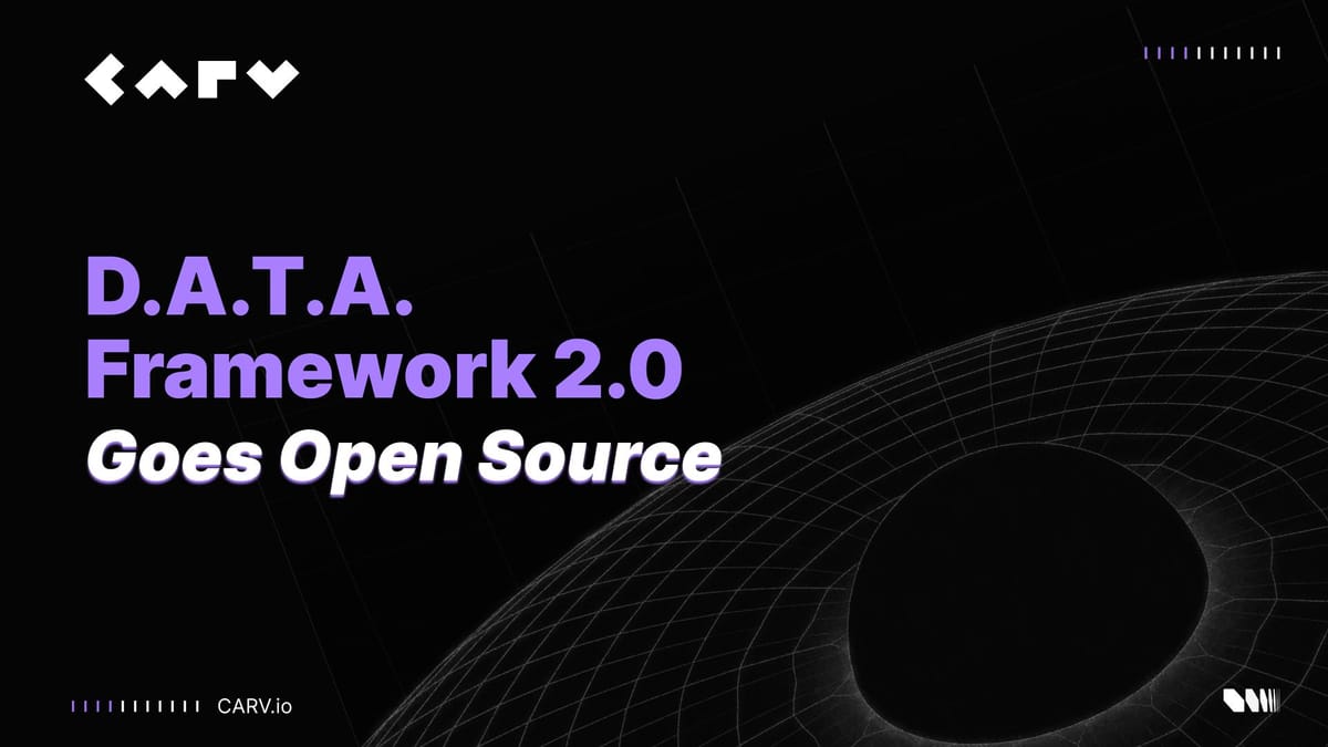 CARV’s D.A.T.A. Framework Goes Open Source – Empowering AI Agents with Economic Self Awareness