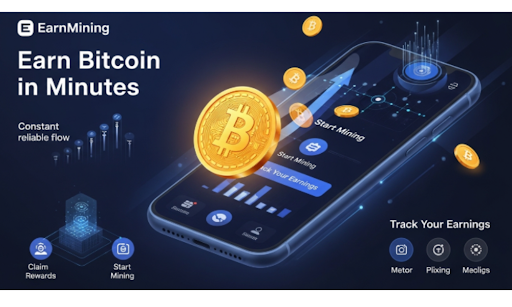 Earn Bitcoin in Minutes:EarnMining Launches New App for Effortless Daily BTC Rewards